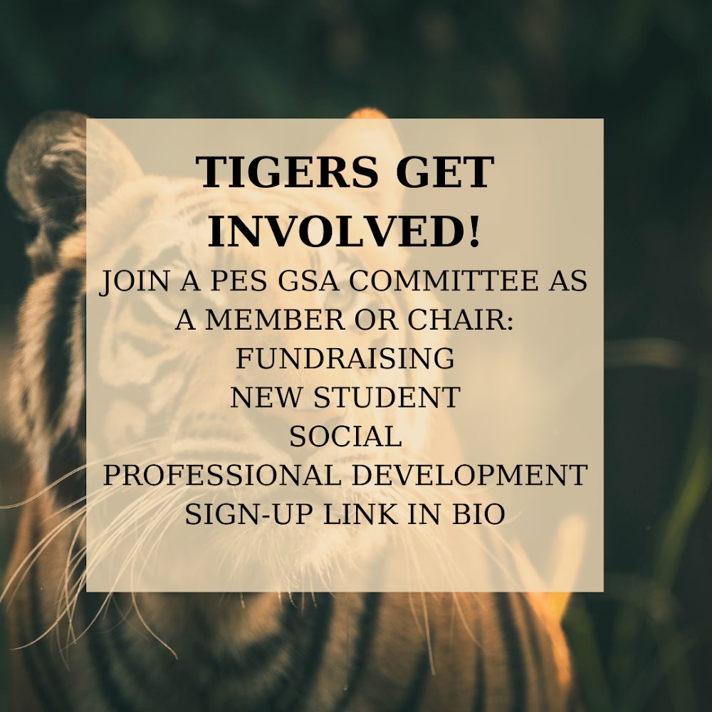 We need your help! Get involved in your community and help give back to your peers and department by joining a PES GSA committee. Sign up sheet is in our Instagram bio and has been emailed to all registered members. Thank you all!