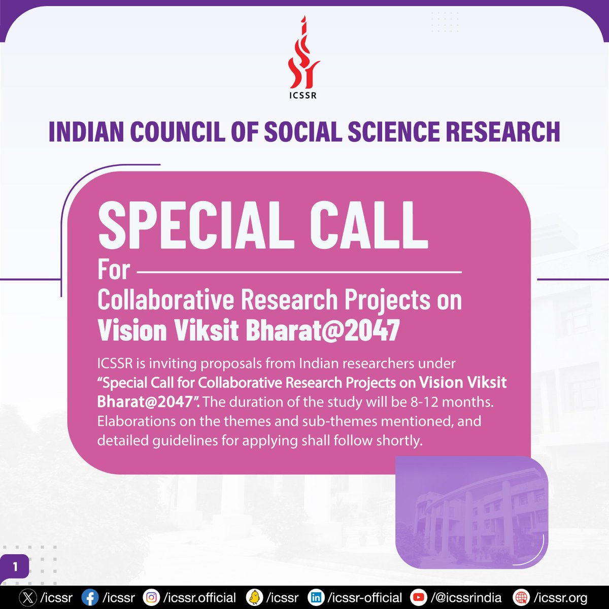 Indian Council of Social Science Research (ICSSR) tweet media