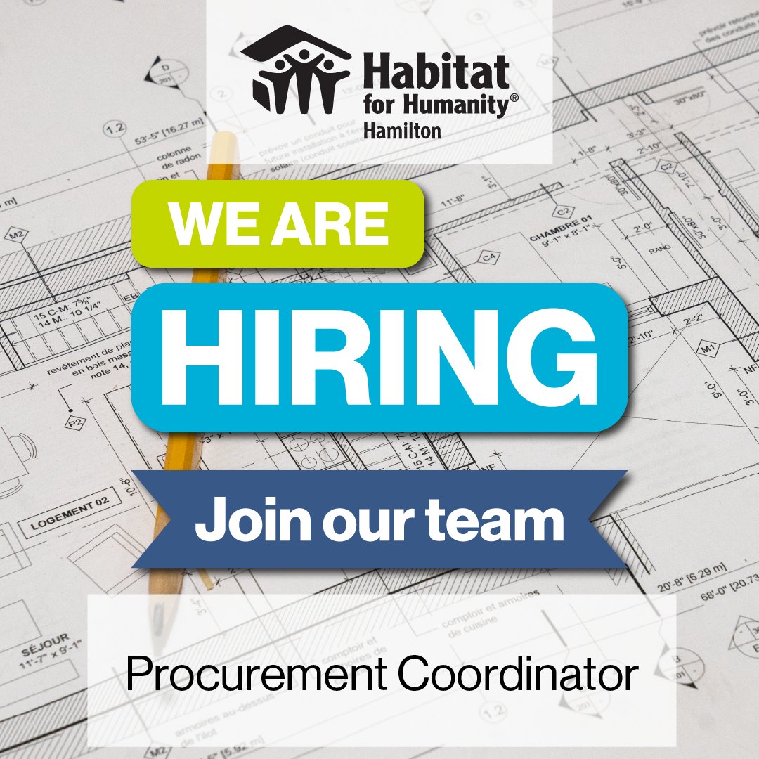 Looking for a job where you can make a meaningful impact in your local community? Habitat for Humanity Hamilton is hiring a Procurement Coordinator to help secure donations and support affordable housing solutions. Apply by April 1. habitathamilton.ca/join-our-team/ #Hiring #JobSearch