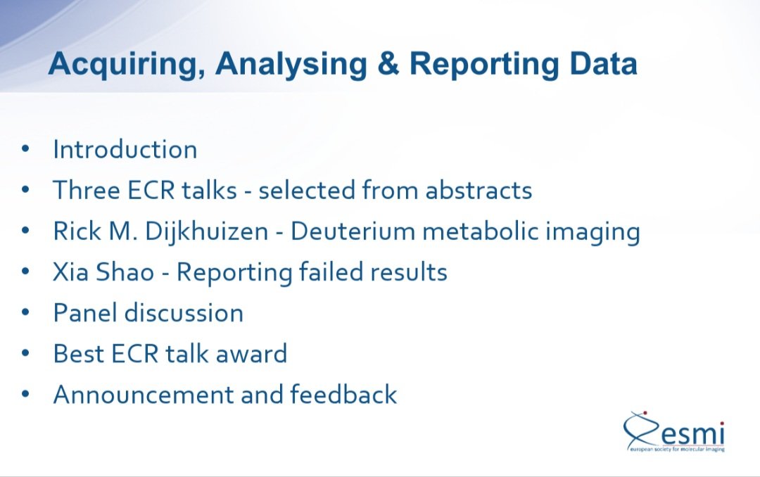 Are you excited for our neuroimaging study group session tomorrow !? #EMIM2024 We're delighted to have Prof Rick Dijkuizen talking about deuterium metabolic imaging and and prof. Xia Shao talking about reporting failed results part of our programme tomorrow! 📅 17:15 tomorrow