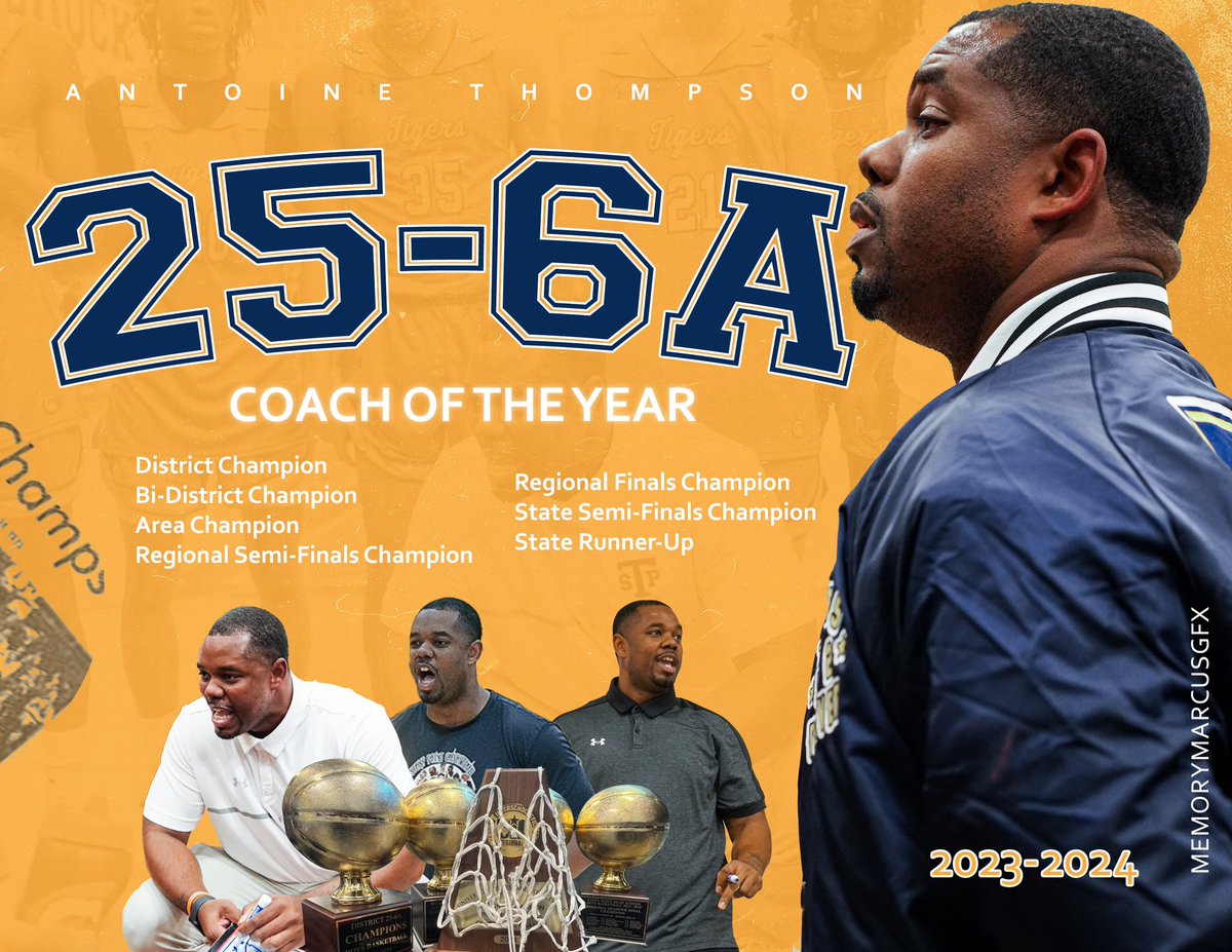 3Peat District Champ🏆, Region Champ🏆, State Championship Runner up. Team finished 38-2, ranked #2 in TX 🇨🇱and #7 in the US 🇺🇸 . Compiling 70+ wins in 2 yrs as HC. ▶️ @CoachToine_24 is your 25-6A Coach of the Year @RoundRockISD @StonyPointHS #SomethingToProve #memorymarcusgfx