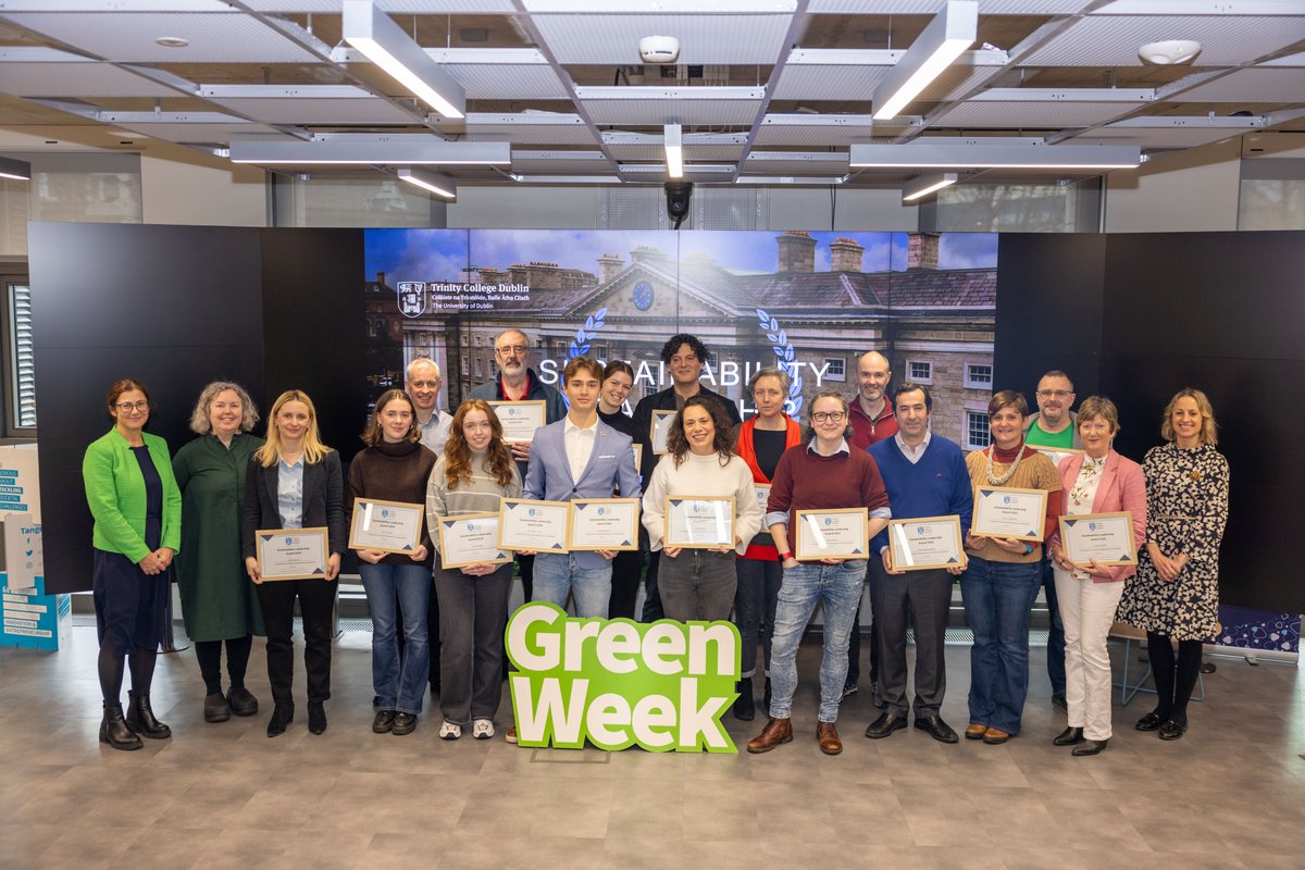 Green Week is in full swing! We kicked off with the Sustainable Leadership Awards - students and staff from across college were recognised for their dedication to making Trinity a more sustainable campus. We hope you'll get involved this week as well!
 tcd.ie/provost/sustai…