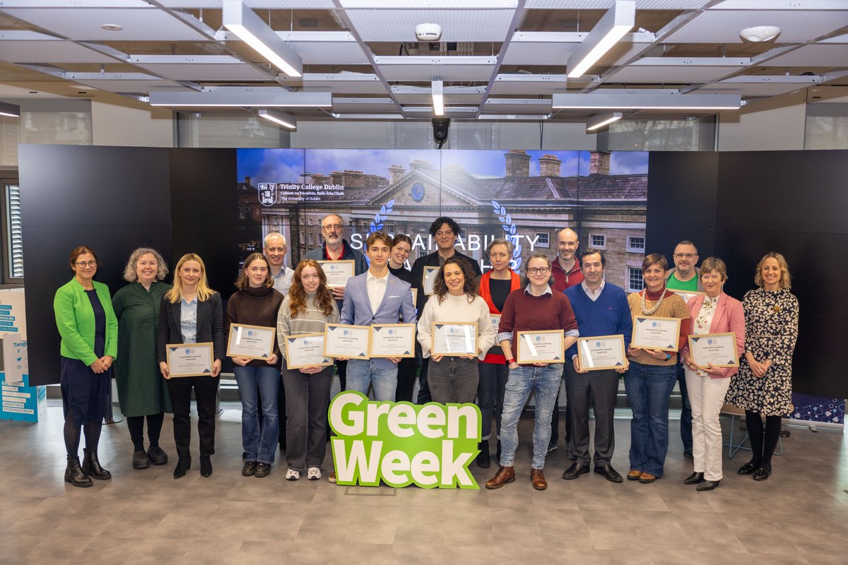 Green Week is in full swing! We kicked off with the Sustainable Leadership Awards - students and staff from across college were recognised for their dedication to making Trinity a more sustainable campus. We hope you'll get involved this week as well! tcd.ie/provost/sustai…