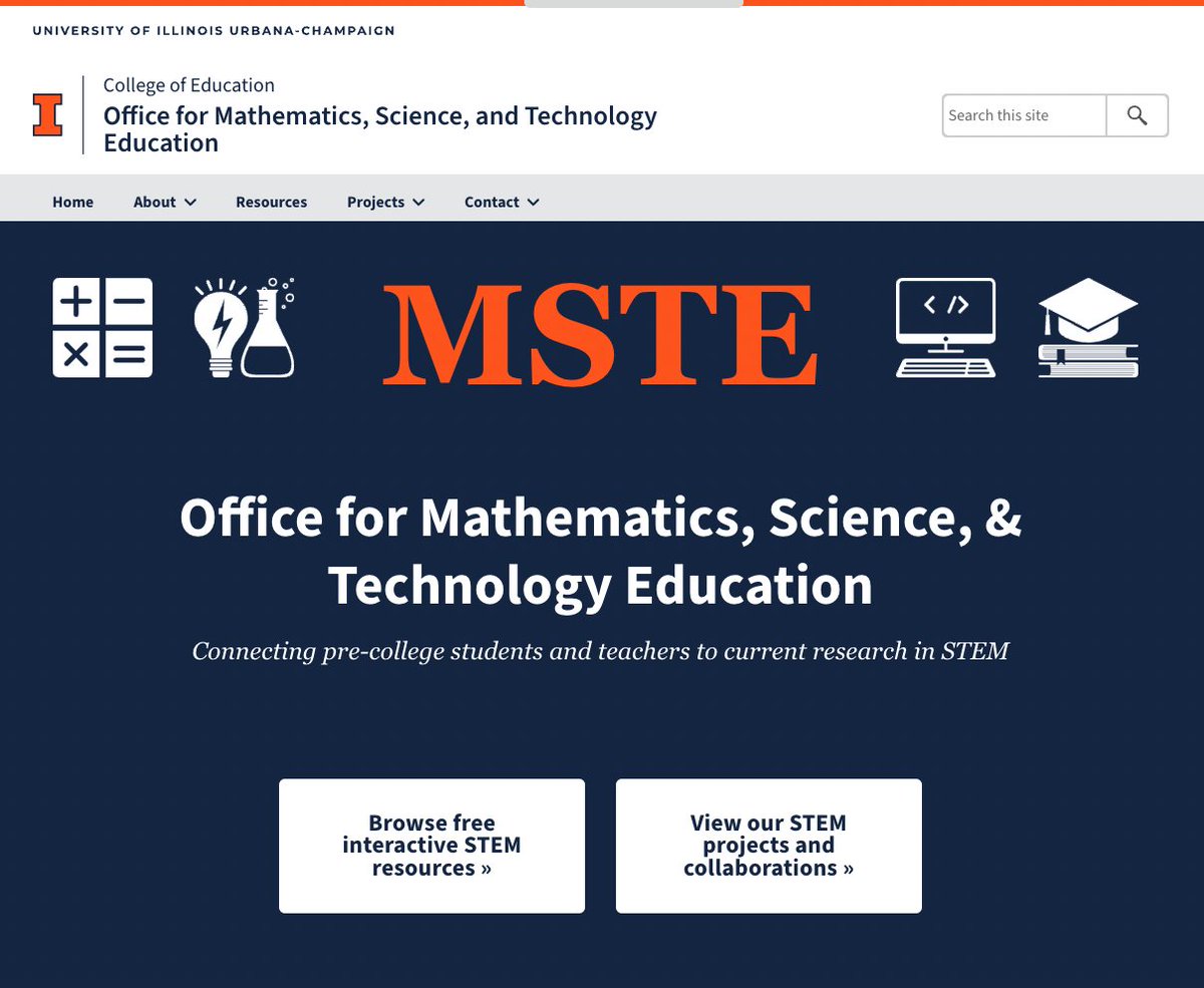 Our new MSTE website is live  🎉

Check it out at mste.illinois.edu and view our free pre-college STEM education resources across various projects!