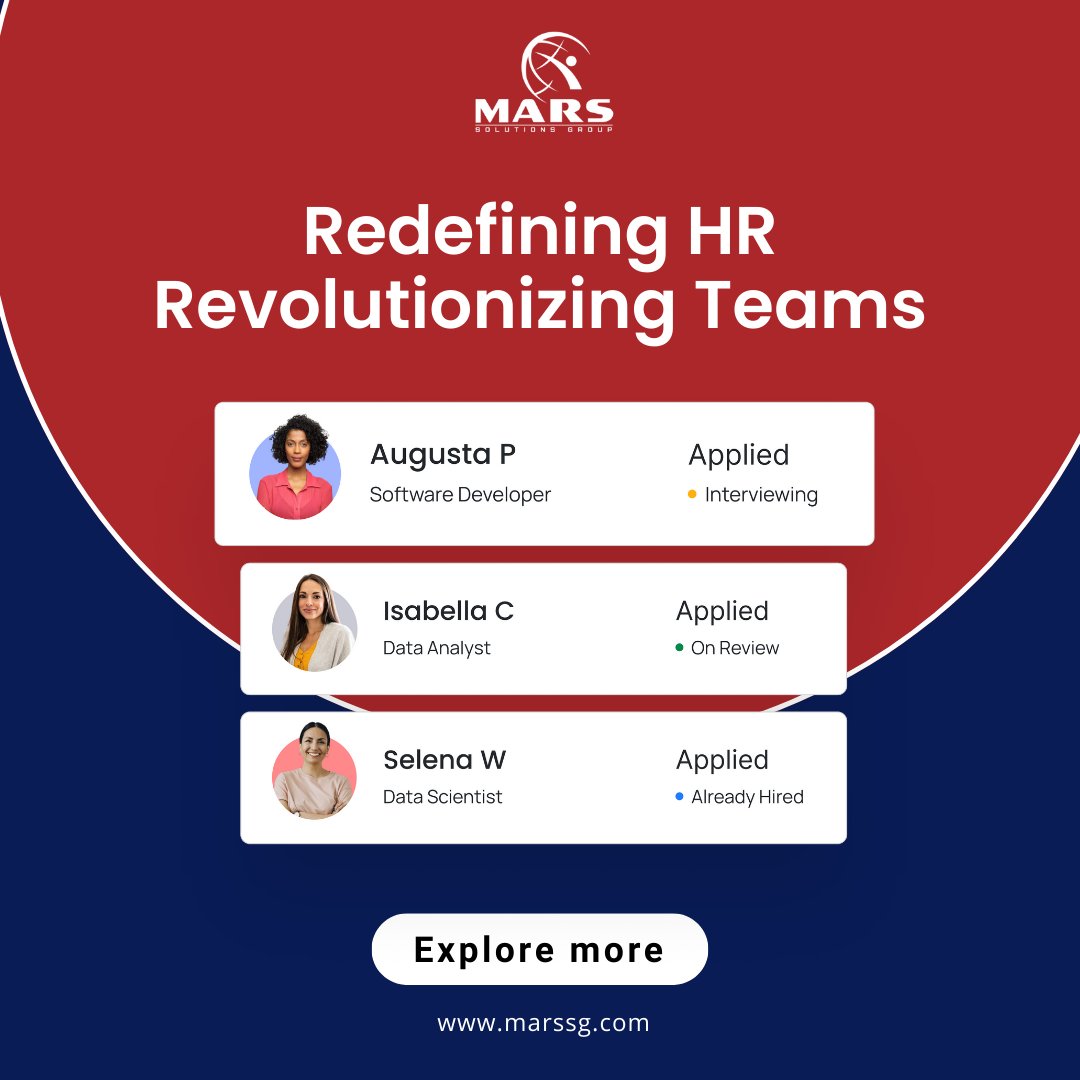 MARS_SGCorp's tweet image. Redefine your hiring strategy with MARS Solutions Group!🌟We revolutionize teams by delivering qualified candidates right to your doorstep.🎯Take your hiring game to new heights!✨

👉bit.ly/marssg-contact…

#MARSRecruitmentRevolution #SolutionsForSuccess #GameChangingHiring