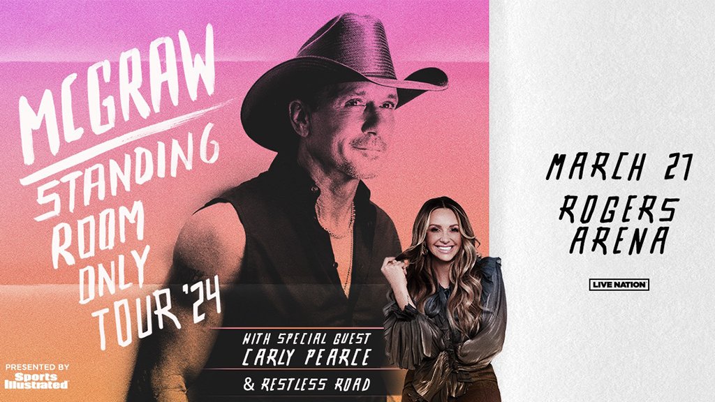 Listen to Stevie De La Rose every morning this week for your chance at tickets for Tim McGraw at Rogers Arena on March 27th with Carly Pearce and Restless Road! Tickets on sale now! Detail here: country1071.com/events/live-na…