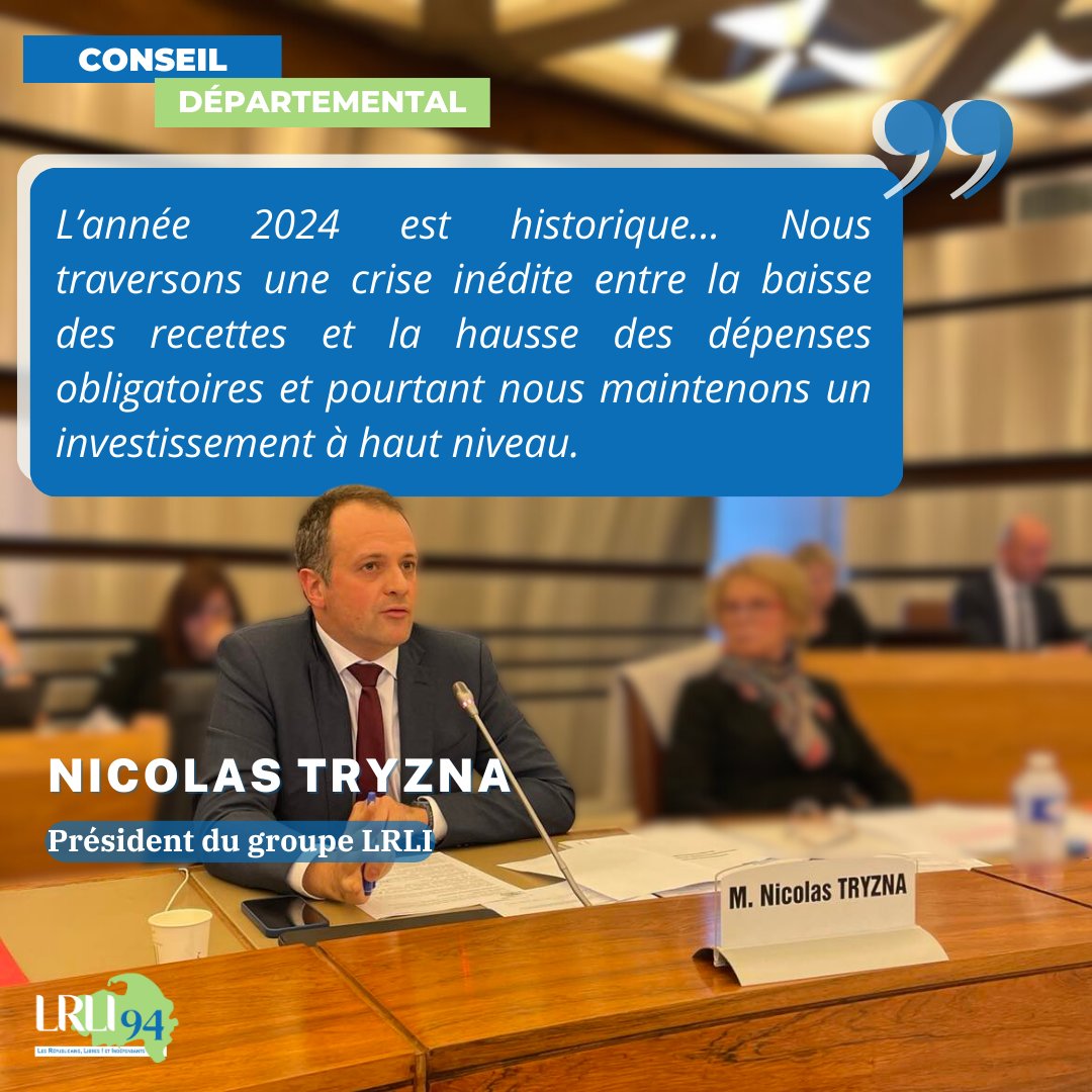 Les Républicains, Libres ! et Indépendants du 94 (@lrli_94) on Twitter photo 📢 En tant que Président de groupe, <a href="/NTryzna_94/">Nicolas Tryzna</a> est revenu sur les orientations budgétaires 2024 et les contraintes liées au contexte et à l'héritage de la gauche avec lesquelles nous avons du composer. 📢 En tant que Président de groupe, <a href="/NTryzna_94/">Nicolas Tryzna</a> est revenu sur les orientations budgétaires 2024 et les contraintes liées au contexte et à l'héritage de la gauche avec lesquelles nous avons du composer.