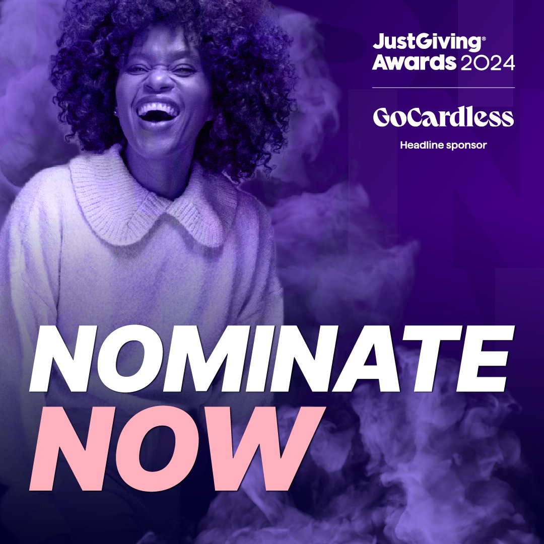 Nominations for the 2024 @GoCardless JustGiving Awards are OPEN! 🥳 Who’s your fundraising hero? Tell us about the incredible people who go above and beyond for your charity. Nominations close on 11th April. just.ly/3P2orw8 | #JGAwards #GoCardless 🏆💜