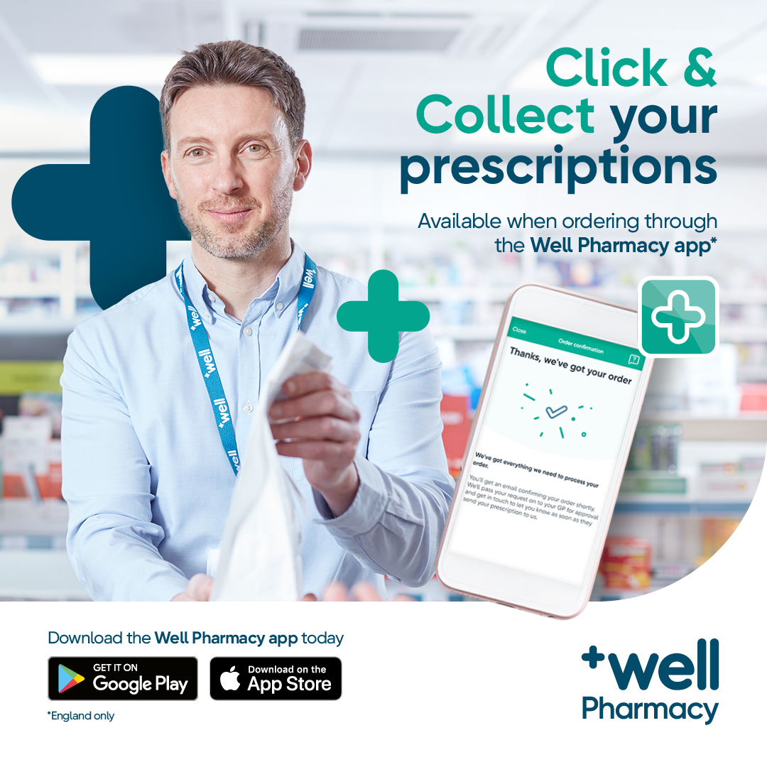 Click & collect your prescriptions 👆 😄 We can help with your prescriptions through our Digital Pharmacy. To find out more, click the link below. well.co.uk/prescriptions/ *Terms and conditions apply, England only. #digitalpharmacy #prescriptions #trustpilot #wellpharmacy