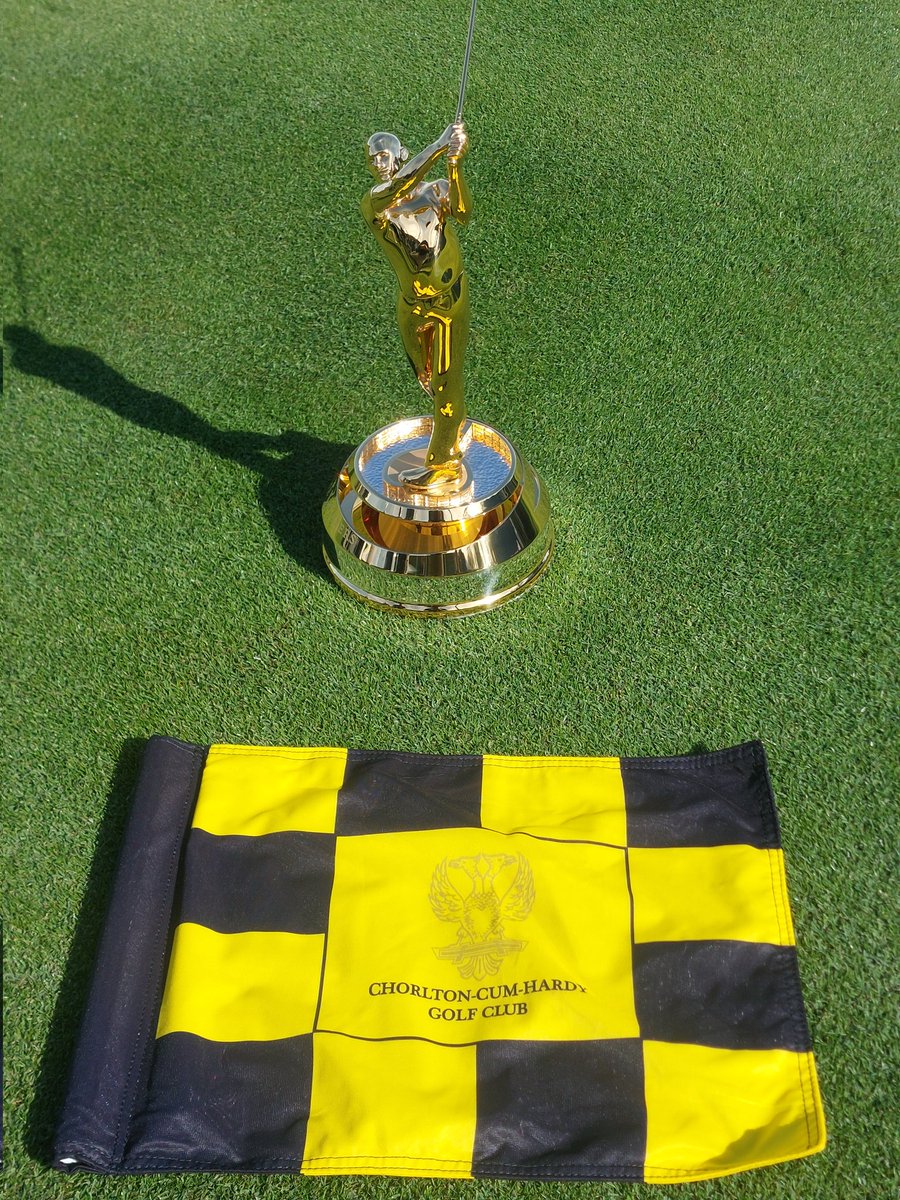 The Chorlton-cum-Hardy flag next to The Players Championship Trophy..on the 17th "Island Hole" Tee! #teamchorlton