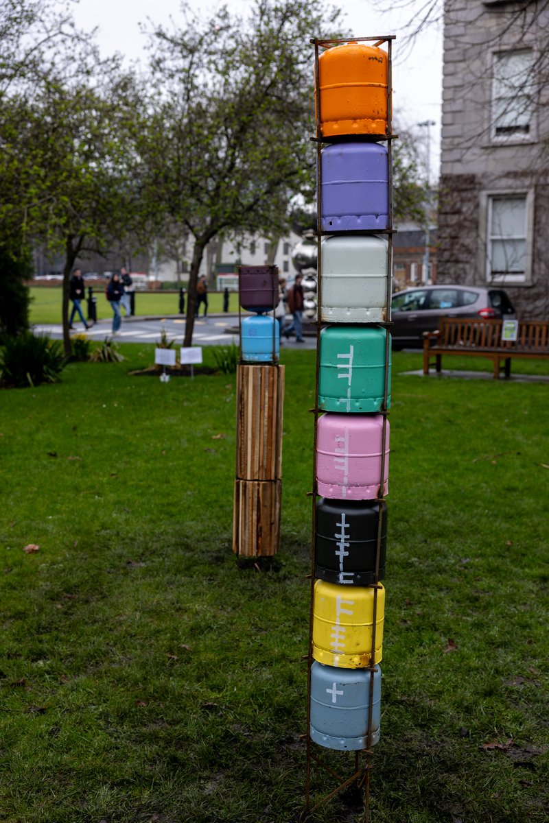 Worth taking a stroll through campus this week - it's dotted with sculptures made from sustainable materials that are thought provoking and beautiful. These are part of a competition that the Green Campus Committee has organised. #GreenWeek2024 tcd.ie/news_events/ev…