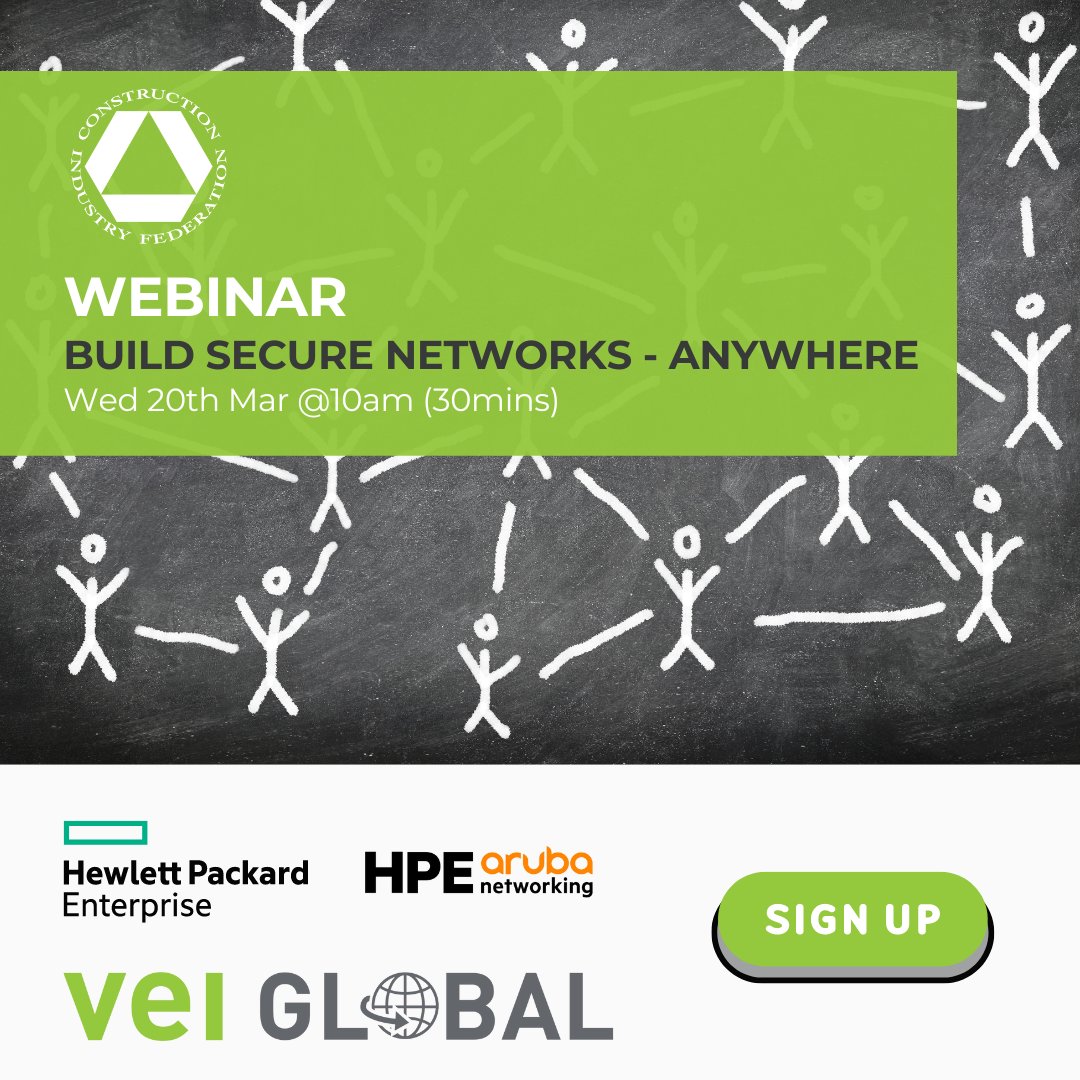 📌WEBINAR Hot Off The Press
Registration has opened for our webinar with the <a href="/CIF_Ireland/">Construction Industry Federation (CIF)</a> &amp; our partner <a href="/HPE_Aruba_NETW/">HPE Aruba Networking</a> where we will be guiding construction businesses through the process of Building Secure Networks...Anywhere!
🔽 Register us02web.zoom.us/webinar/regist…