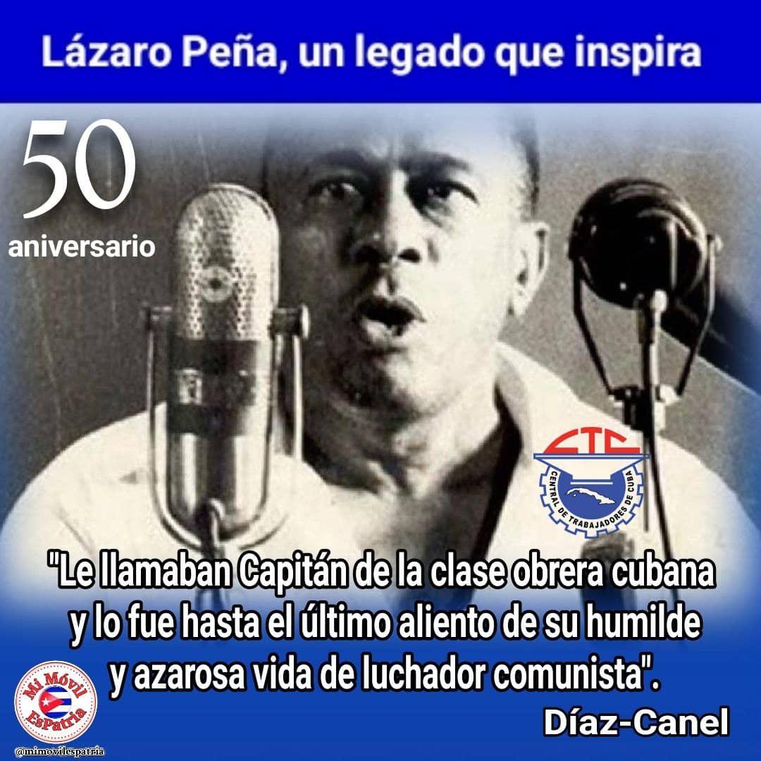 DouglasNorka's tweet photo. #Cuba rinde homenaje al líder Sindical, Lázaro Peña, en sus 50 años de su desaparición física. #UnidosPorCuba #CubaViveEnSuHistoria #dmeMella #dpeSantiago @chacon_zuzel  @AureliaMelba https://t.co/leELpLgmX9