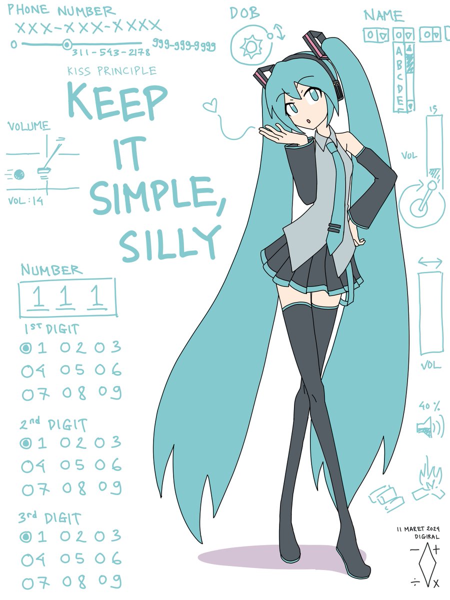 #HatsuneMiku 
Miku and KISS