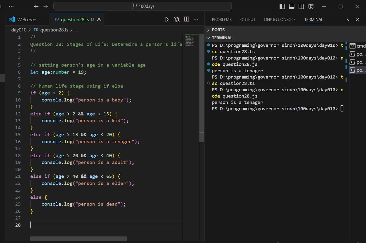 zaheerAbbas570's tweet image. day 10 of the #100daysofcodechallenge is here with more exciting tasks! 📝
Questions GitHub link 🚀 : github.com/Zaheerabb/100D…
@ziakhan @daniyalnagori1
#connect #CodingEvolution #typescript #javascript