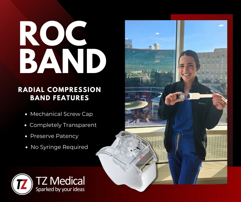 Our ROC Band is a mechanical radial compression device designed to preserve the patency of the radial artery during hemostasis. Trust TZ Medical for safe and effective solutions. Request your free demo today! hubs.la/Q02nqxTC0 #ROCBand #RadialHemostasis #StopTheBleed