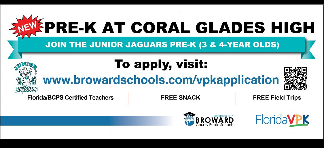 @Coralgladeshigh will be opening a Pre-K program in 24-25! @browardschools employees will have 1st priority! @lorialhadeff @debbi_hixon @SuptlicataP @DrFlem71 @CoralSpringsFL @Coralspringsfla @CoralTap @AP_Nealy @APStiverne