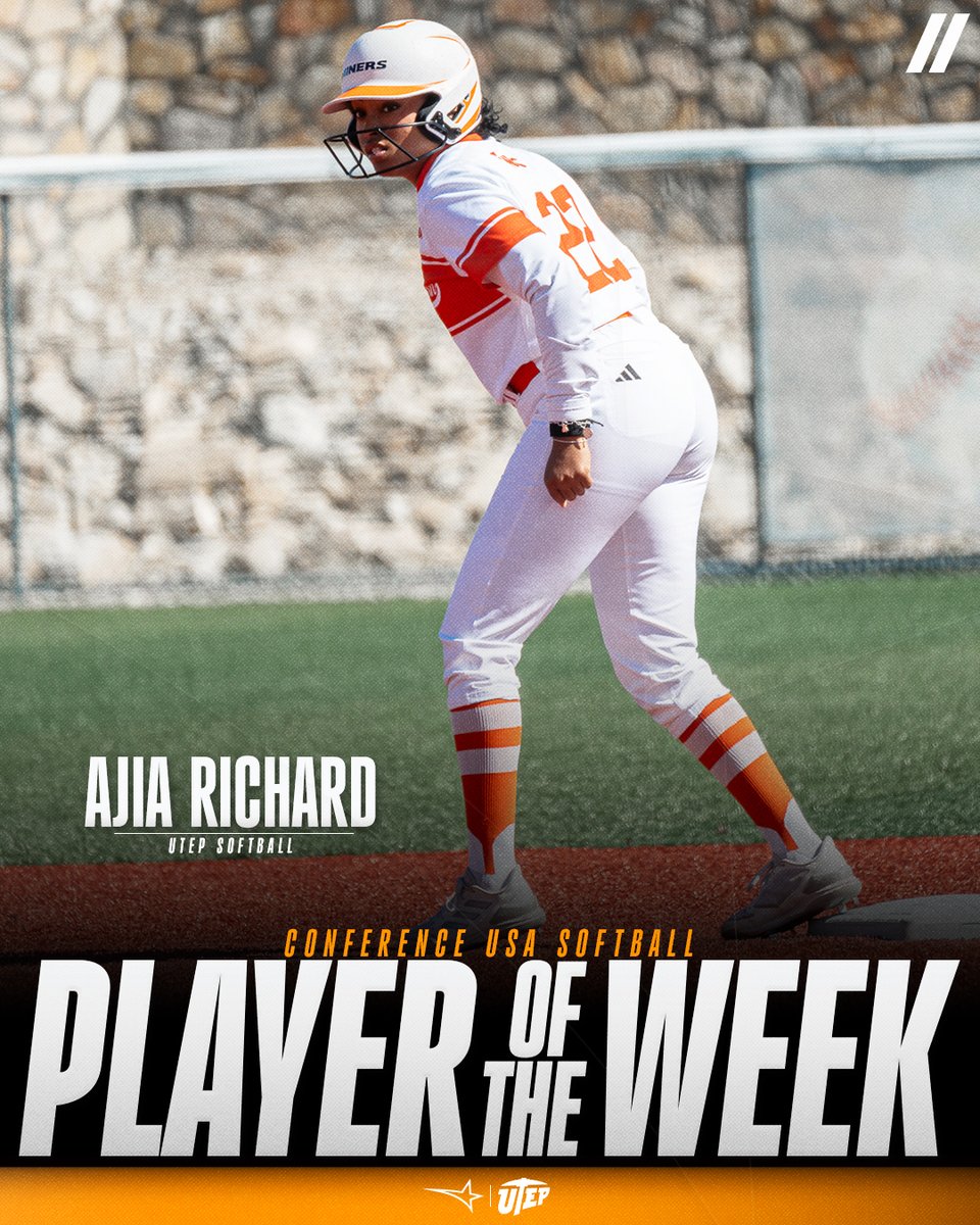 Conference USA (@conferenceusa) on Twitter photo ๐ฅ PLAYER OF THE WEEK ๐ฅ
presented by Blenders Eyewear //
๐
1๏ธโฃ Ajia Richard, <a href="/UTEPSoftball/">UTEP Softball</a>
#NoLimitsOnUs | bit.ly/3TfU1HQ ๐ฅ PLAYER OF THE WEEK ๐ฅ
presented by Blenders Eyewear //
๐
1๏ธโฃ Ajia Richard, <a href="/UTEPSoftball/">UTEP Softball</a>
#NoLimitsOnUs | bit.ly/3TfU1HQ