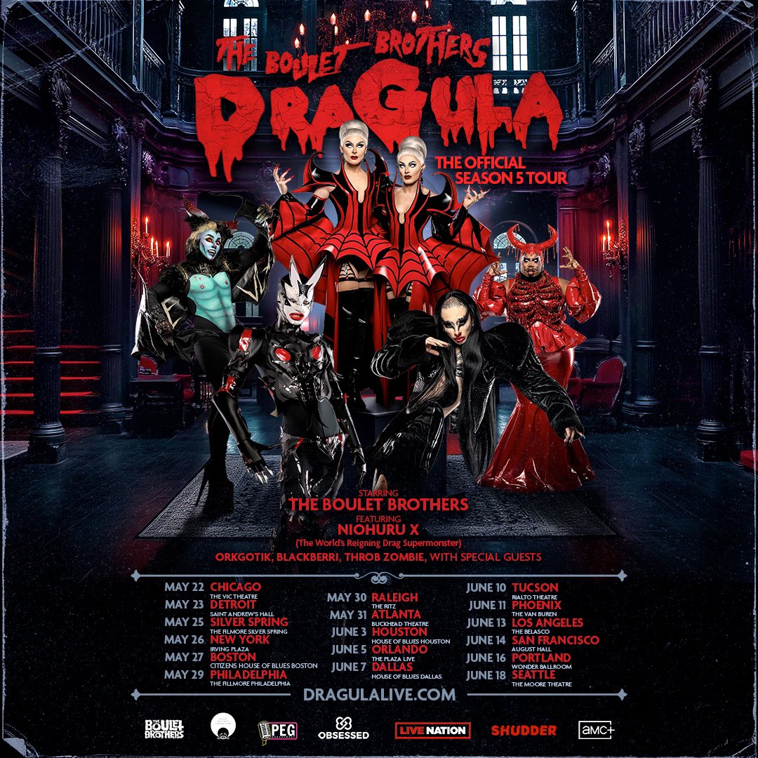 The Boulet Brothers return to our temple for their Dragula Season 5 Tour! Tickets on sale Wednesday, March 13 at 12PM