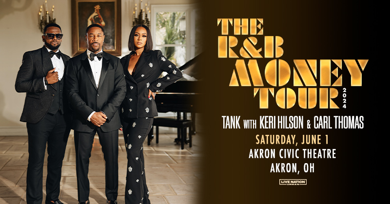 JUST ANNOUNCED! Tank - R&B Money Tour 2024 with Keri Hilson and Carl Thomas is coming to the Akron Civic Theatre June 1st! Presale is open Thursday. Tickets on sale Friday at 10 AM.