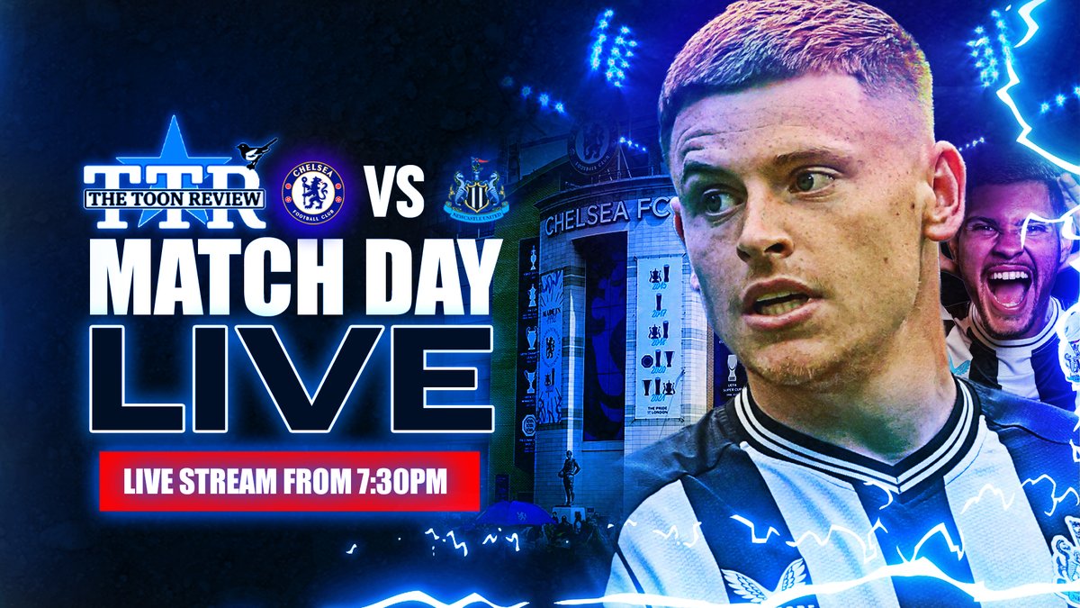 📢 Tonight at 7:30pm Live on The Toon Review YouTube channel. ⬇️ 🏟️ Chelsea v Newcastle United | Matchday Live 👥 Join Paul and @billytray as they bring you full match build up followed by play by play commentary of the game from Stamford Bridge. ⏰ See you there! Howay the