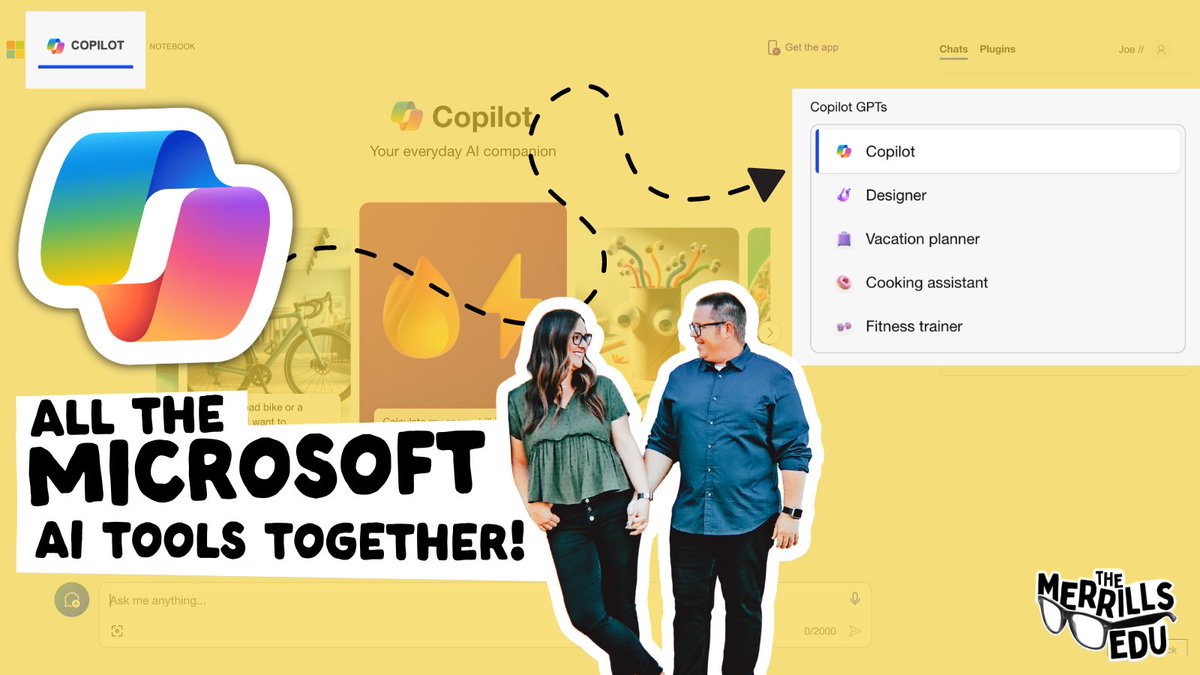 Now you can find all of the Microsoft Copilot GPTs in one place! 🎉🚀 🤖 @MSFTCopilot 🎨 @MSFT365Designer 😎 Vacation Planner 🧑‍🍳 Cooking Assistant and more! Check it out ⤵️ copilot.microsoft.com #TeacherTwitter #EdTech #AI #TEACHers #MIEExpert @MicrosoftEDU #MicrosoftEDU