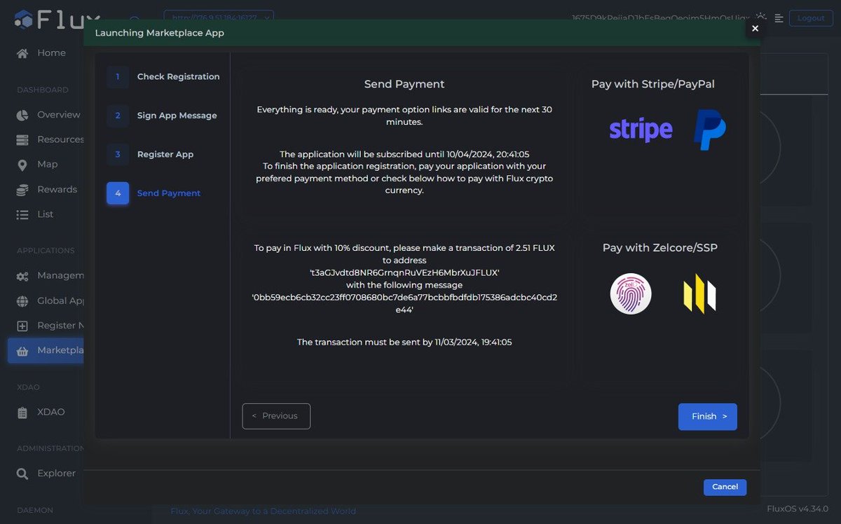 Welcome to <a href="/stripe/">Stripe</a> and <a href="/PayPal/">PayPal</a> to the #Flux marketplace deployments. Soon, you will also have access to many more. This is the way........... #DePIN