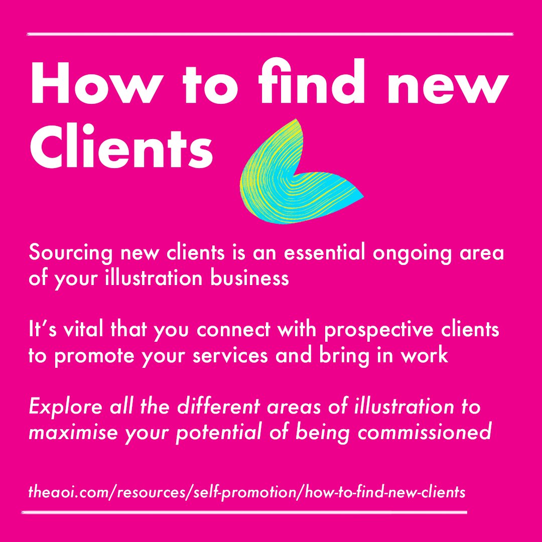 Sometimes clients may find you, but often times illustrators also have to do the finding 🔍️

What tools do you use to research and find new potential clients? 

If you're not sure where to start, check out our resources 👁️‍🗨️

bit.ly/AOIResources