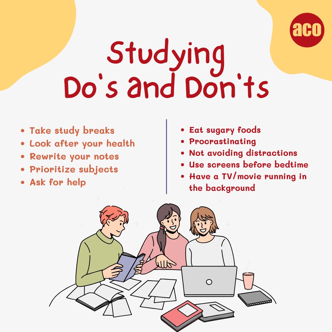 Feeling overwhelmed w/studying? You're not alone! Check out the dos &amp; don'ts from the ADHD Coaches Organization for focus and organization tips. Click the link to join supportive groups for encouragement and resources. You've got this! adhdcoaches.org/find-your-coach
#ADHDStudySupport