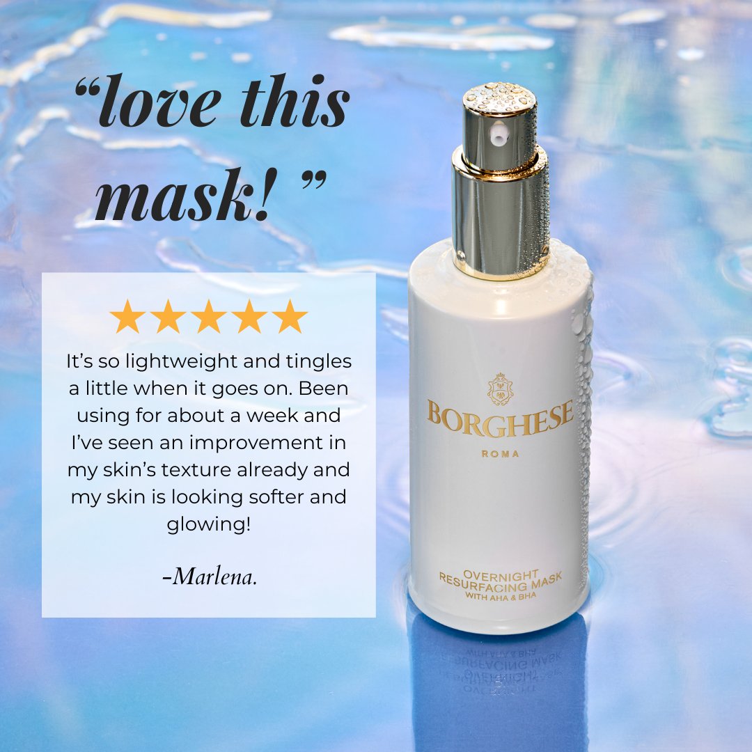 Add this overnight treatment to your evening skincare routine and experience the benefits for yourself!✨ Shop now at Borghese.com! 

#resurfacingmask #overnightmask