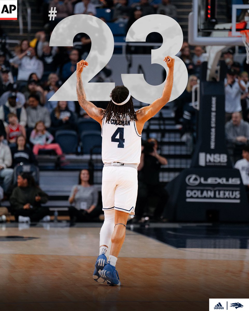 𝐄𝐚𝐫𝐧𝐞𝐝 but 𝐧𝐨𝐭 𝐬𝐚𝐭𝐢𝐬𝐟𝐢𝐞𝐝 🐺 

Nevada checks in at 𝐍𝐨. 𝟐𝟑 in this week’s AP poll!

#BattleBorn | #PackParty