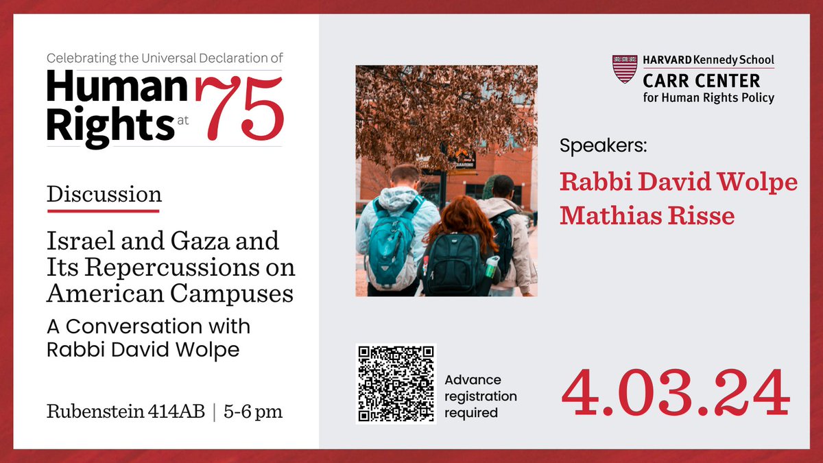 Next week! Join us for 'Israel and Gaza and Its Repercussions on American Campuses' with Rabbi David Wolpe (@RabbiWolpe): 🗓️ 4/3 ⏰ 5pm | Register: bit.ly/3IwdMpJ