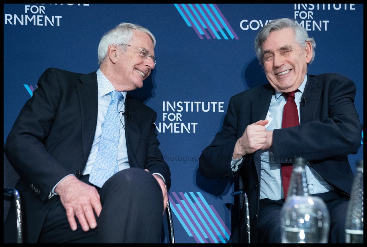 Photo du Jour: Former Prime Minsters John Major & Gordon Brown at the launch of the final report of the Institute for Government's (IfG) year-long Commission on the Centre of Government. By Stefan Rousseau/PA