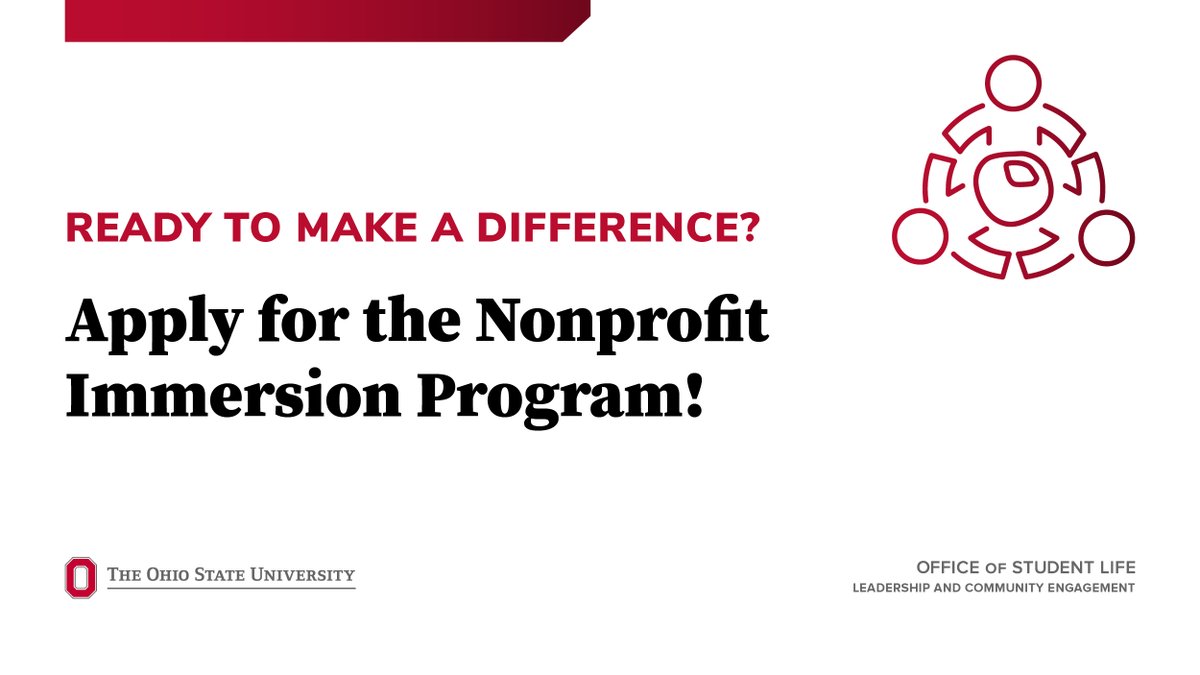 The Nonprofit Immersion Program is a fantastic way for students to gain new skills, connect with local nonprofits and learn about the nonprofit sector. Apply now through March 25. go.osu.edu/npip