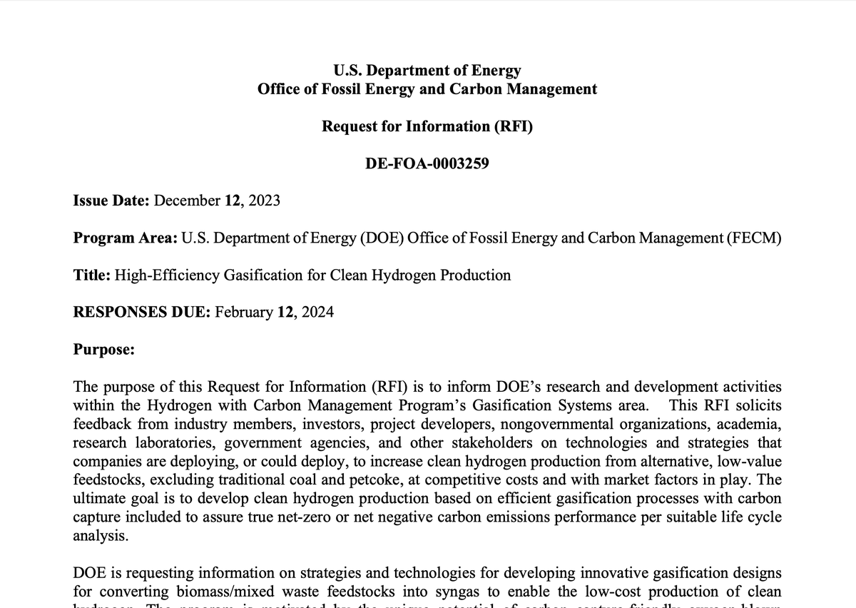 Last month, Sierra Energy responded to a Request For Information on High Efficiency Gasification for the U.S. Department of Energy. We are excited that the DOE is looking at Gasification and believe we are the exact technology they are looking for. SierraEnergy.com