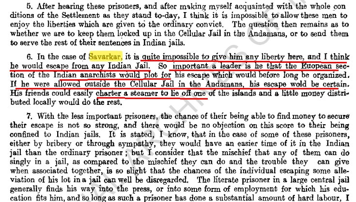 sameer_kasture's tweet photo. One more extremely confidential IB report to Viceroy &amp; British parliament on father of Indian revolutionaries Vinayak Damodar Savarkar during his Andaman jail tenure, probably during first world war.

Report is self explanatory. Refer each line for his "Status" to British empire. https://t.co/xvPXsP1zcl