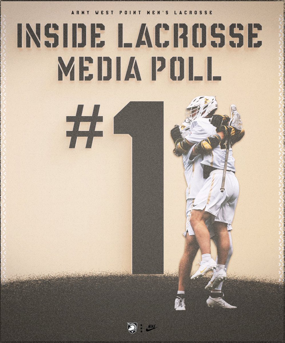 Army Men's Lacrosse (@armywp_mlax) on Twitter photo 𝐍𝐔𝐌𝐁𝐄𝐑 𝐎𝐍𝐄 𝐈𝐍 𝐀𝐋𝐋 𝐎𝐅 𝐓𝐇𝐄 𝐋𝐀𝐍𝐃
For the first time in program history we are #1 in the <a href="/Inside_Lacrosse/">Inside Lacrosse</a> Media Poll!
#GoArmy | #NOW | #FamilyToughnessTradition 𝐍𝐔𝐌𝐁𝐄𝐑 𝐎𝐍𝐄 𝐈𝐍 𝐀𝐋𝐋 𝐎𝐅 𝐓𝐇𝐄 𝐋𝐀𝐍𝐃
For the first time in program history we are #1 in the <a href="/Inside_Lacrosse/">Inside Lacrosse</a> Media Poll!
#GoArmy | #NOW | #FamilyToughnessTradition