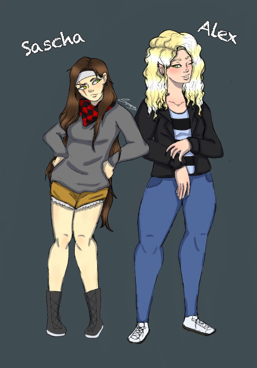 New Oc’s!! Welcome to Sascha and Alex..#Werewolf #manticula #girls #oc #originalcharacter #drawingart #draw
