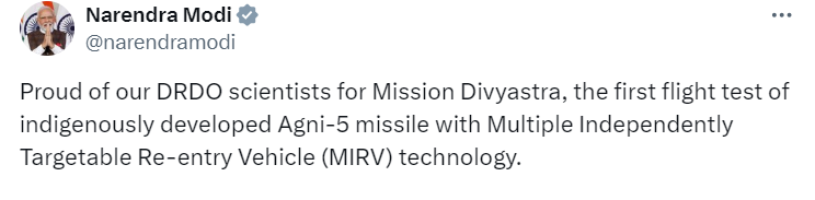 bishwa55900127's tweet image. This #AreaWarning by #India  was for a #agni5 MIRV  test...

A test like this announced by the PM himself is a message which can be picked up by all the survey/research ships of friendly countries sitting in Bay of Bengal  😁😁 loud and clear