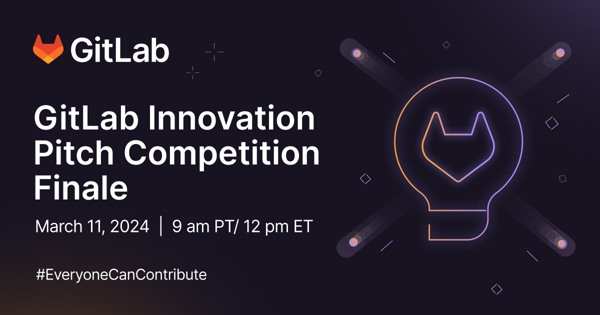 gitlab's tweet photo. The moment you’ve been waiting for is finally here!

It’s time to unveil the winners of our Innovation Pitch Competition 🥳

Tune in to our public stream, starting in 10 minutes 👉 https://t.co/6adyn4zAXF

#EveryoneCanContribute https://t.co/Pun9V2sLf1