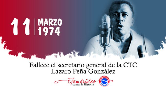 Recordamos a Lázaro Peña, ejemplo de militante comunista y de líder sindical, en el aniversario 50 de su fallecimiento. ¡Así deben ser nuestros cuadros! #UnidosXCuba