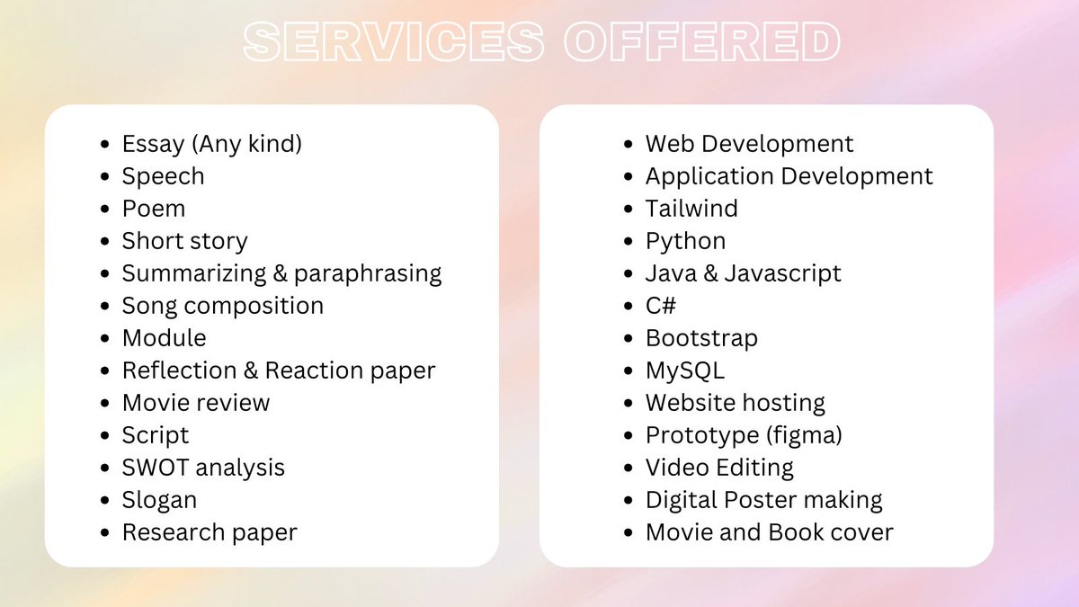 NibService's tweet image. Hi everyone! Apologies for my recent inactivity, but I'm back today. Please feel free to DM me with your inquiries and questions. We offer student-friendly rates, and they are always negotiable.🤟
