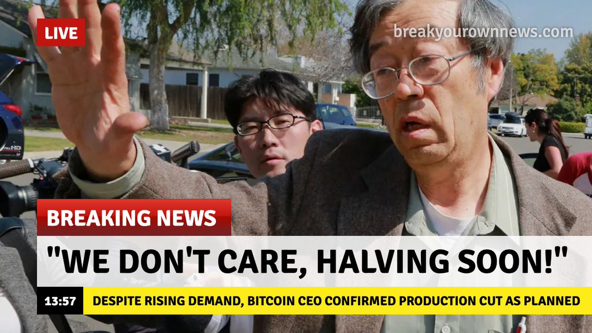 🚨 BREAKING NEWS: Despite unprecedentedly rising demand, #bitcoin CEO has  confirmed to halve production in the coming weeks!