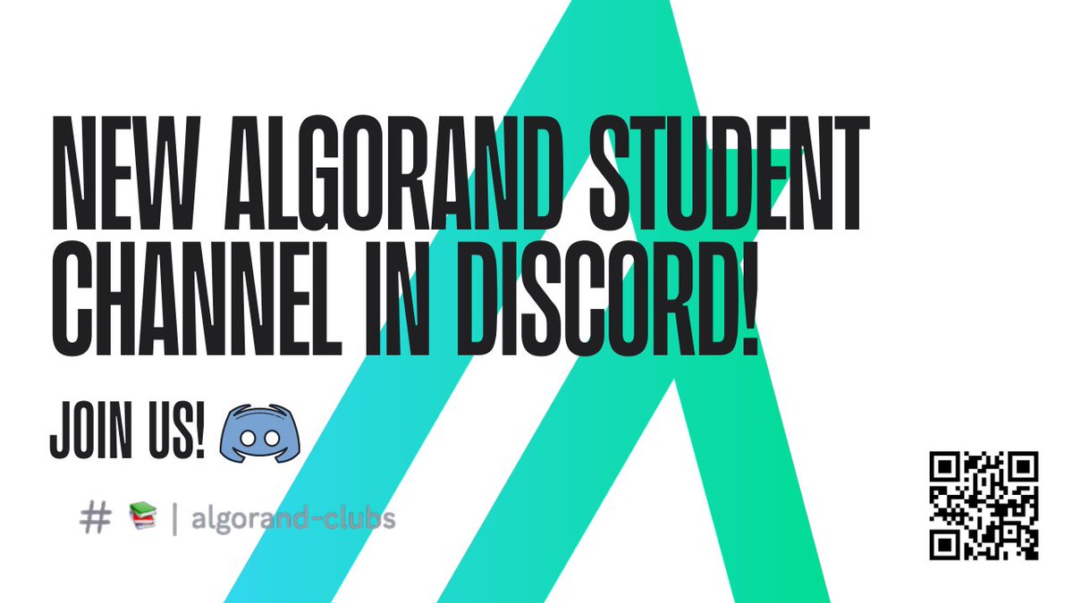 #algofam ! The student community in #Algorand is having a huge impact and the request for events, education and resources are wow 🤩 For this reason we opened a new channel in #Discord to hear you and plan things together, join us! Let's grow 🫡 discord.gg/algorand