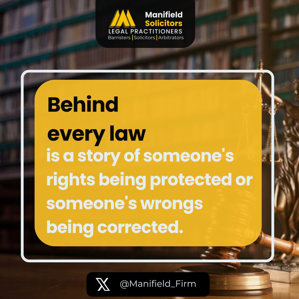 Manifield_Firm's tweet photo. Behind every law is a story of someone's rights being protected or someone's wrongs being corrected. Join us in celebrating the power of justice & the stories behind the laws we uphold. Share your thoughts & experiences with us
#LawFirm
#Justice
#RightsProtection #LegalRights https://t.co/GN6fBJ9zl3