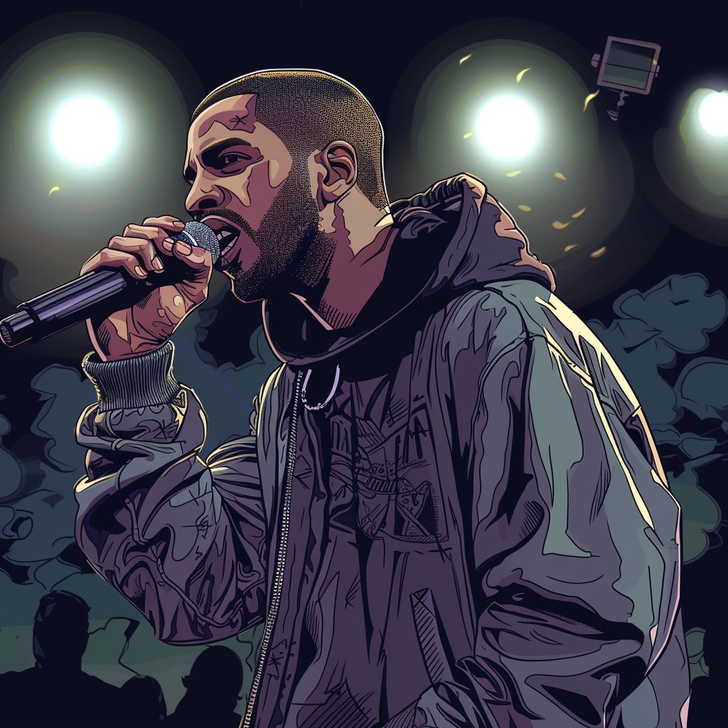 RapChainAI's tweet photo. 🎤 Catch the vibe with Gawd’s Plan, his rhymes are fire, no mistake!🌟
🔥 The 6 God himself is on a mission. Gawd’s Plan spits verses that resonate with the struggles and triumphs of the 6ix, making every listener a believer in his lyrical gospel.
#MeetYourAIRappers #RapChain https://t.co/4Hka8xNulg