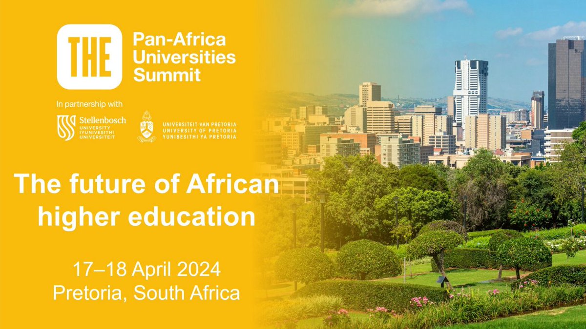 The University of Pretoria, in collaboration with @StellenboschUni, will be hosting the inaugural THE Pan-Africa Universities Summit. The event will take place at UP's Future Africa (@FutureAfricaUP) from 17-18 April 2024. Register now: ow.ly/eOWl50QQ6UU #THEpanafrica