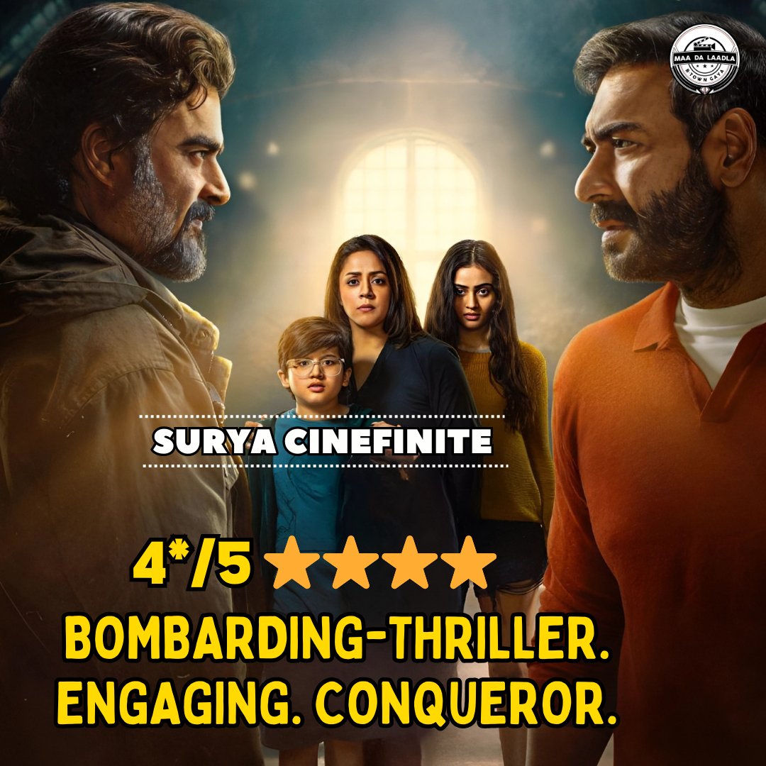 #ShaitaanReview: Bombarding-Thriller. Engaging. Conqueror. 🩸😈🔥🔪

Rating: 4*/5 ⭐⭐⭐⭐

#Shaitaan: Leave your logic at home, it clearly shows that film doesn't promote or endorse any kind of black magic. See the film only for its entertainment. 

Directed by #VikasBahl. It is…