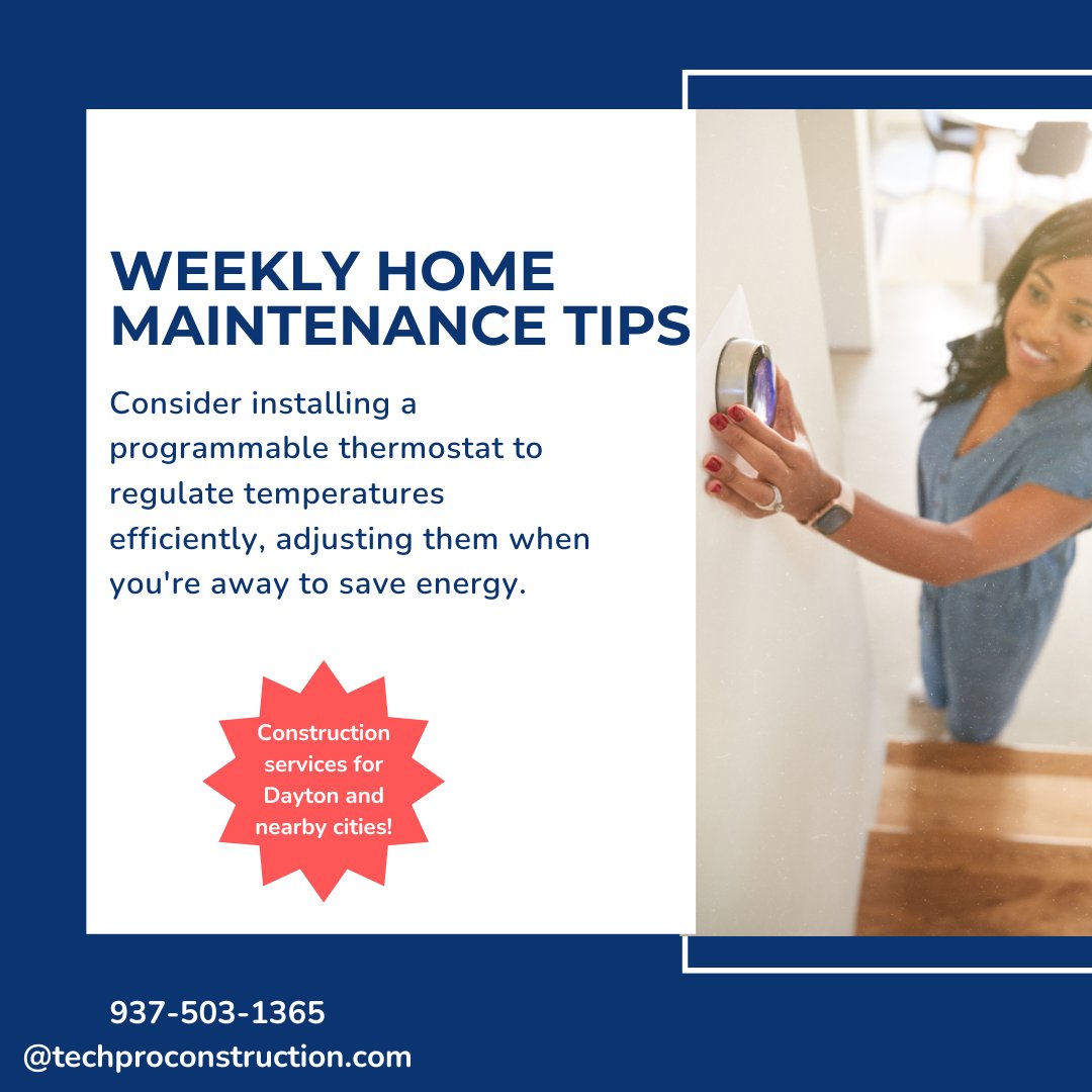 WEEKLY HOME MAINTENANCE TIP
#techproconstruction #techpro #construction #constructionlife #homerenovation #homemaintenance #winter #wintertemperature #smartthermostat #daytonohio