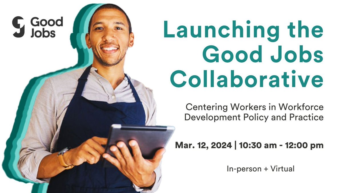 It's time for a worker-centered approach to #WorkforceDevelopment policy.

Join us with @NewAmerica, @CLASP_DC, @AspenJobQuality & 9 other orgs as we launch the #GoodJobs Collaborative, a new coalition advocating for policy reform that puts workers first.
newamerica.org/center-educati…